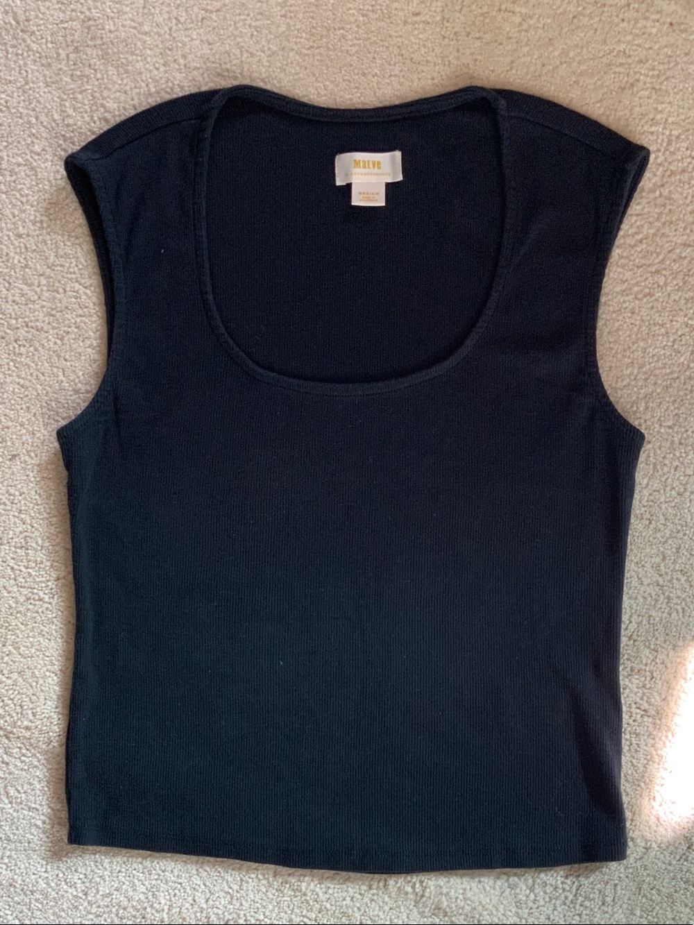 Anthropologie Maeve Navy Scoop Neck ribbed Tank Top M